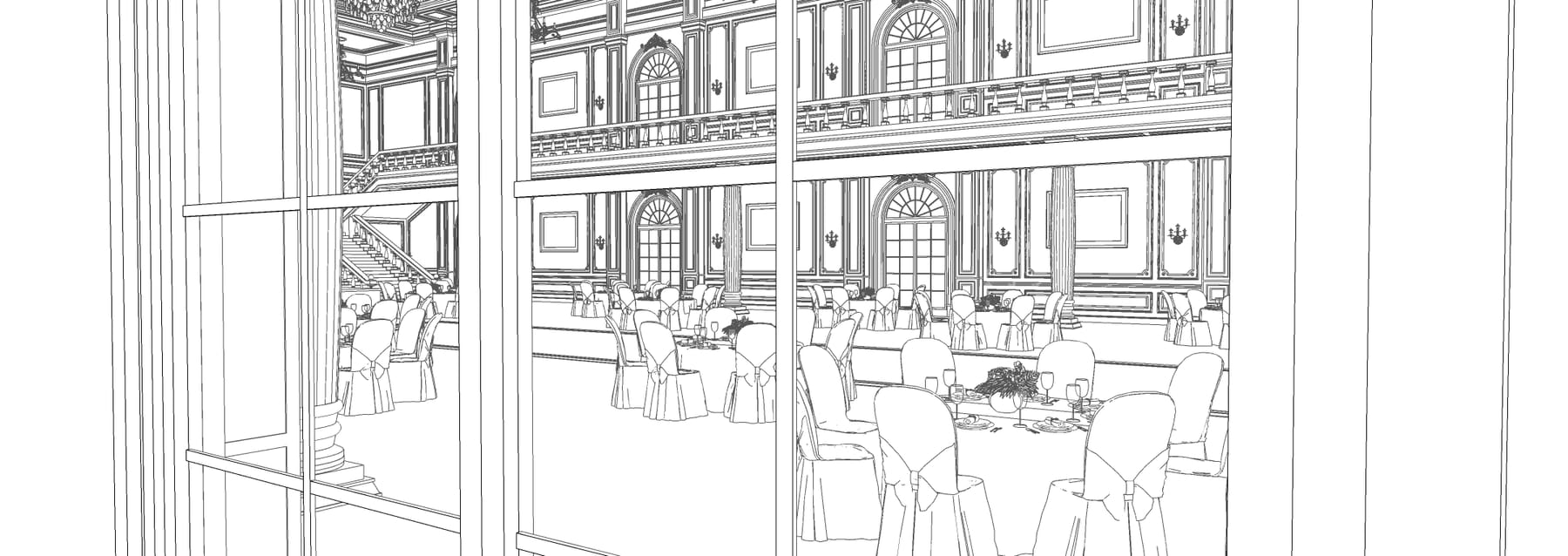 판타지 성 파티장 — 와이어프레임 2